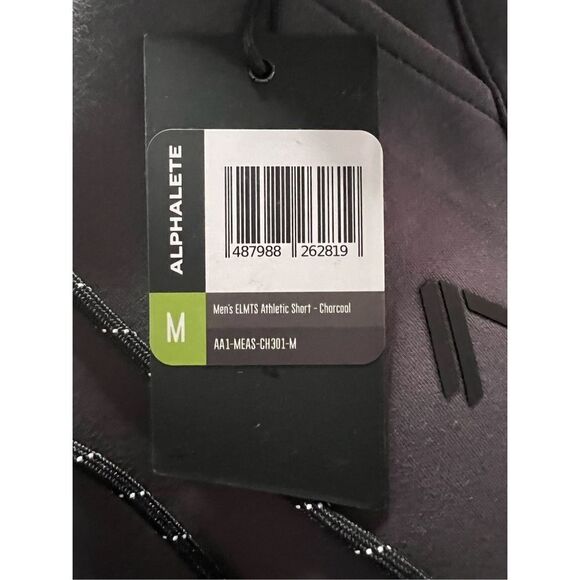 Alphalete Men's Charcoal Drawstring ELMTS Athletic Shorts Size Medium NWT - Picture 4 of 4